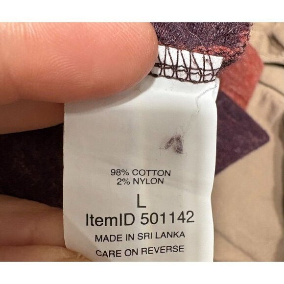 L.L. Bean Men's Slightly Fitted Raglan Long Sleeve Shirt Size L Heathered Maroon - Picture 7 of 10